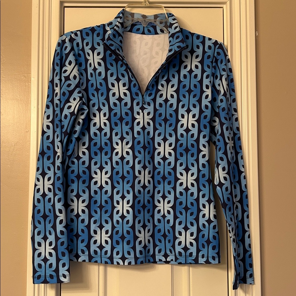 J.McLaughlin Bedford Blue Quarter Zip Top Size Small - Picture 7 of 7